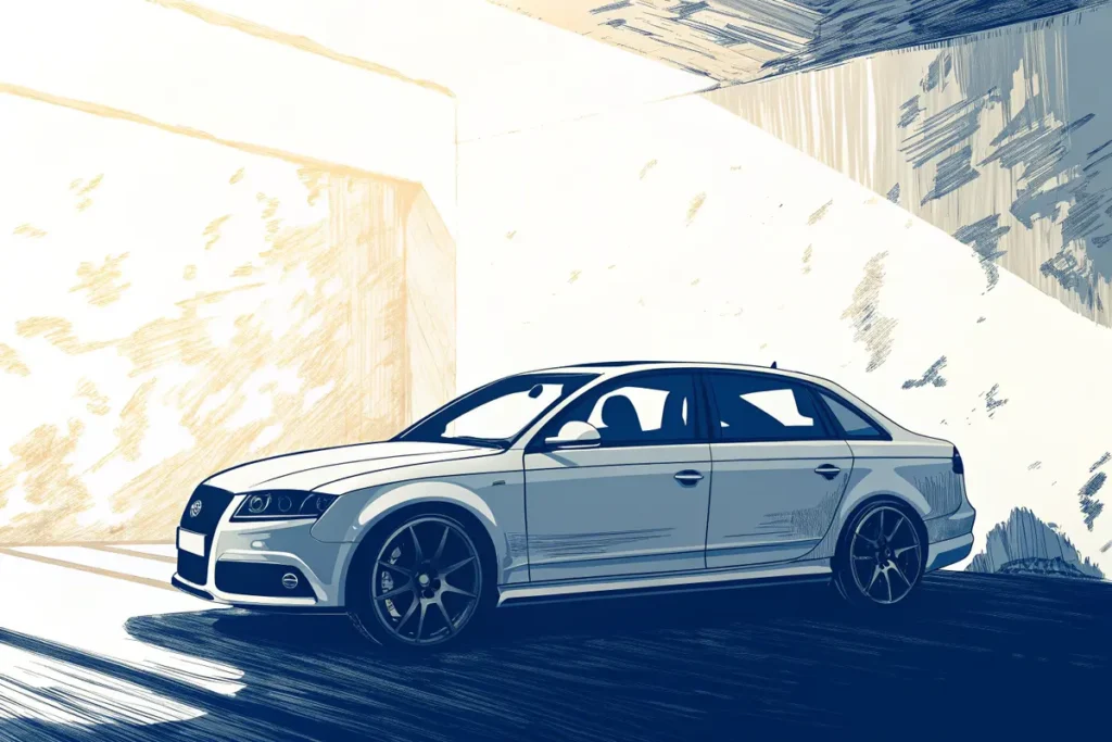 Audi RS4 gris Nardo, rendu réel et repères pour l'identifier